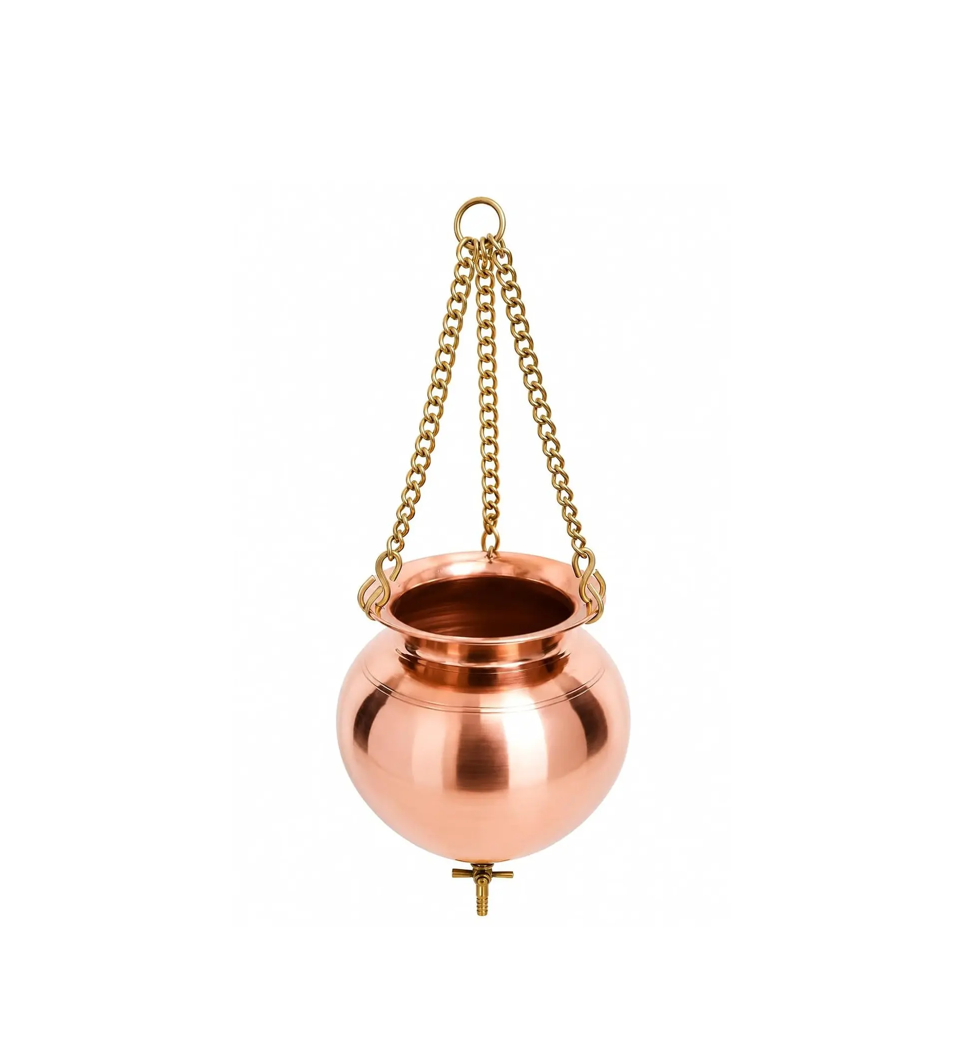 Ayurvad Vedic Copper Shirodhara Pot 2.5 Litre with Chain, Valve & Nozzle | Pure Copper Panchakarma Therapy Vessel for Ayurvedic Shirodhara Treatment